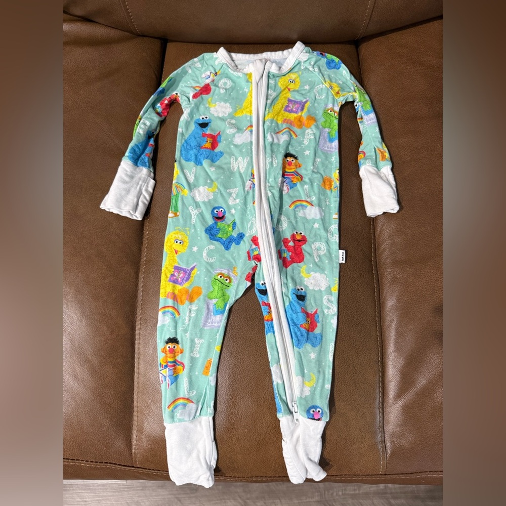 Little Sleepies Green Sesame Street Footie Pajama